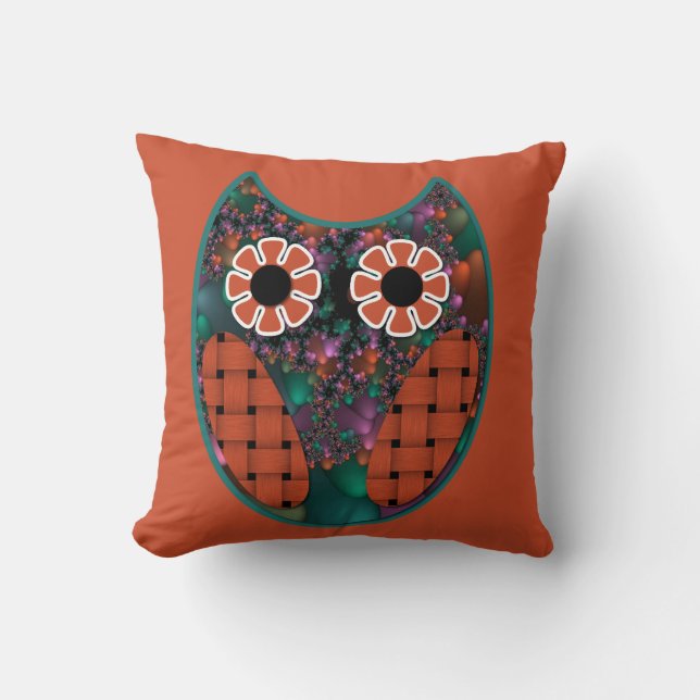 Fractal Owl Pillow (Front)