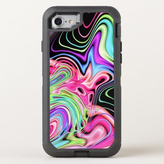 Fractal Pastel Brights OtterBox Defender iPhone 7 Case