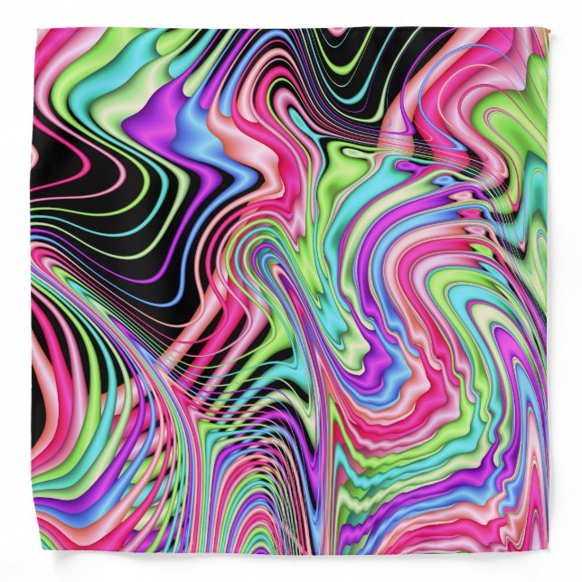 Fractal Pastel Swirls Bandana (Front)
