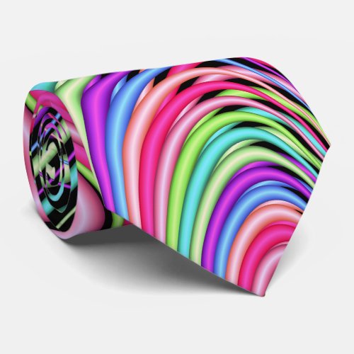 Fractal Pastel Swirls Neck Tie