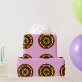 ~ Fractal Pattern Yellow Purple Shades ~ Wrapping Wrapping Paper