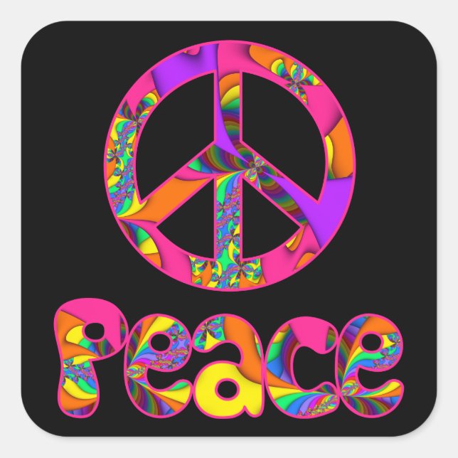 Fractal Peace Color Me Bright Stickers (Front)