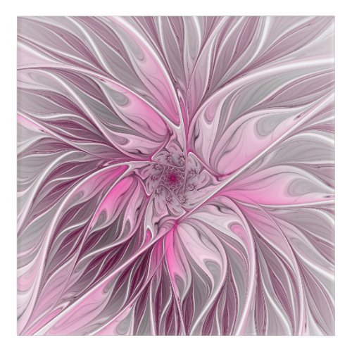 Fractal Pink Flower Dream floral Fantasy Pattern Acrylic Print