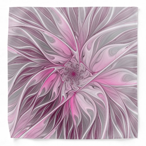 Fractal Pink Flower Dream Floral Fantasy Pattern Bandana