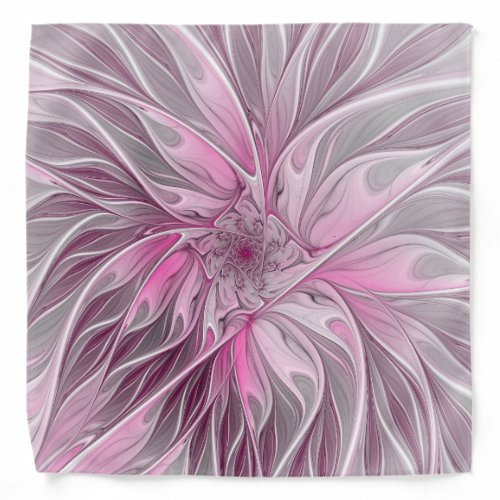 Fractal Pink Flower Dream Floral Fantasy Pattern Bandana
