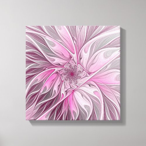 Fractal Pink Flower Dream floral Fantasy Pattern Canvas Print