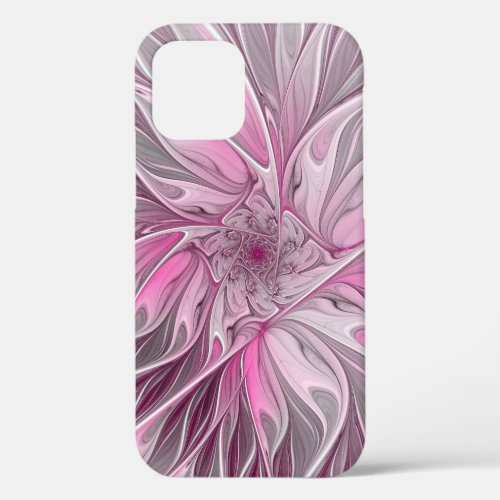 Fractal Pink Flower Dream Floral Fantasy Pattern iPhone 12 Case
