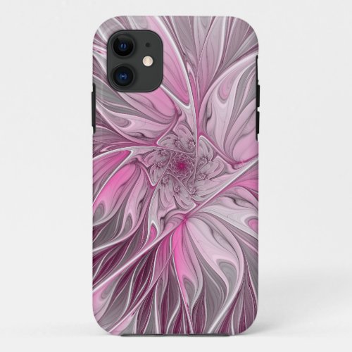 Fractal Pink Flower Dream Floral Fantasy Pattern iPhone 11 Case