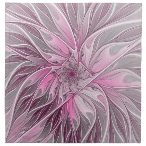 Fractal Pink Flower Dream Floral Fantasy Pattern Cloth Napkin