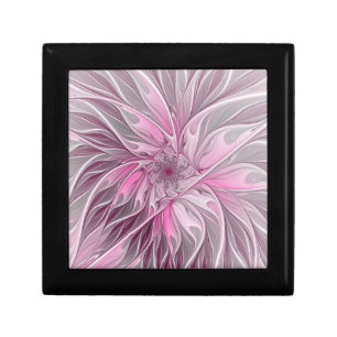 Fractal Pink Flower Dream, Floral Fantasy Pattern Gift Box