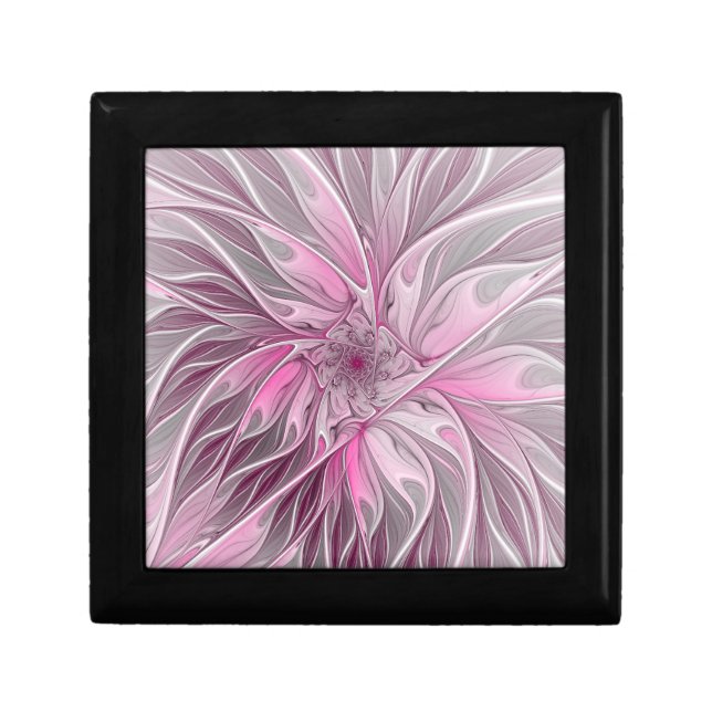 Fractal Pink Flower Dream, Floral Fantasy Pattern Gift Box (Front)