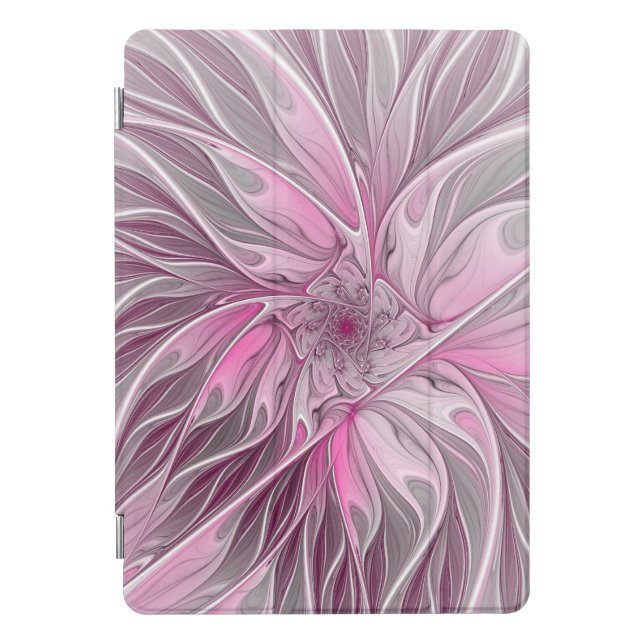 Fractal Pink Flower Dream, Floral Fantasy Pattern iPad Pro Cover (Front)