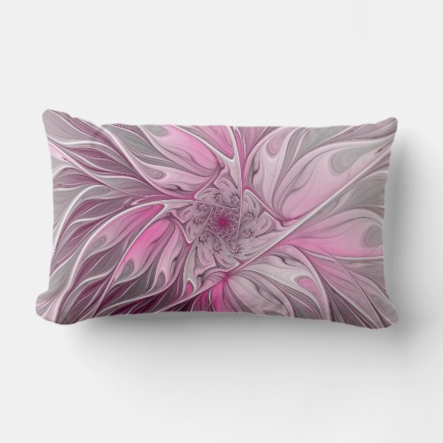 Fractal Pink Flower Dream floral Fantasy Pattern Lumbar Pillow
