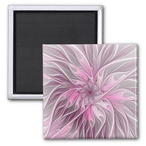 Fractal Pink Flower Dream Floral Fantasy Pattern Magnet