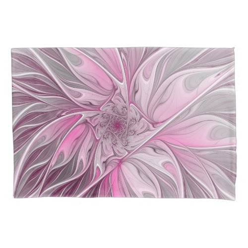 Fractal Pink Flower Dream Floral Fantasy Pattern Pillow Case