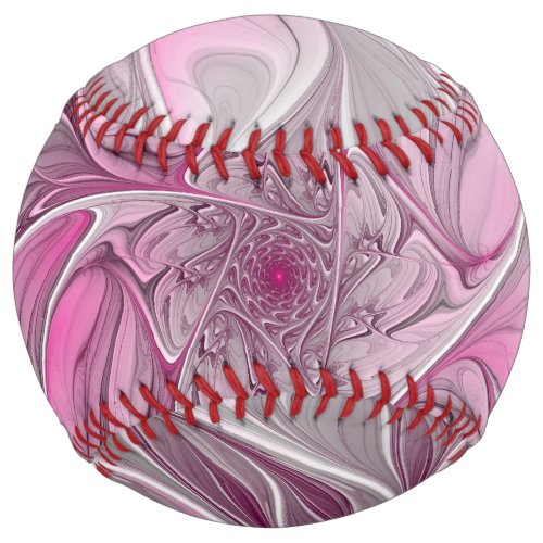 Fractal Pink Flower Dream Floral Fantasy Pattern Softball