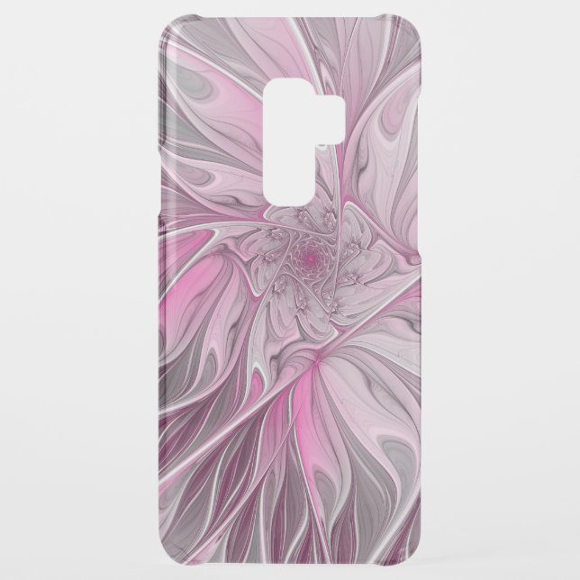 Fractal Pink Flower Dream, Floral Fantasy Pattern Uncommon Samsung Galaxy Case (Back)