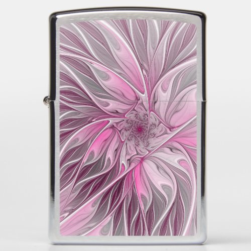 Fractal Pink Flower Dream floral Fantasy Pattern Zippo Lighter