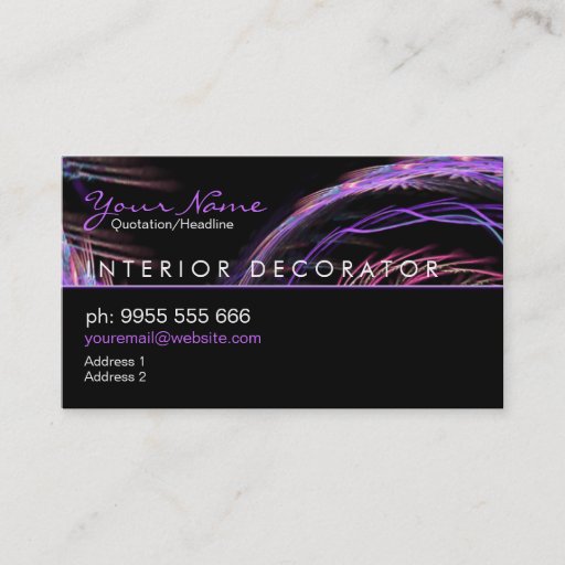 Customizable Fractal PinkPurple Business Card