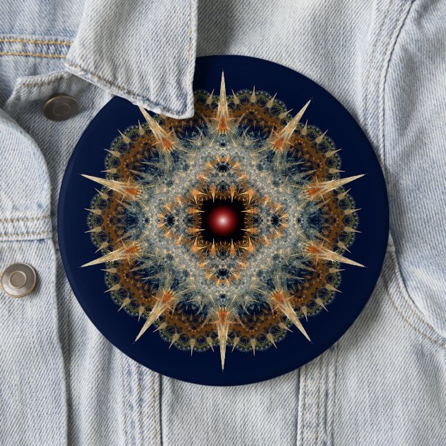 Fractal prickly ornament button (In Situ)