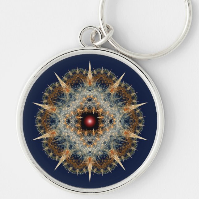 Fractal prickly ornament keychain (Front)