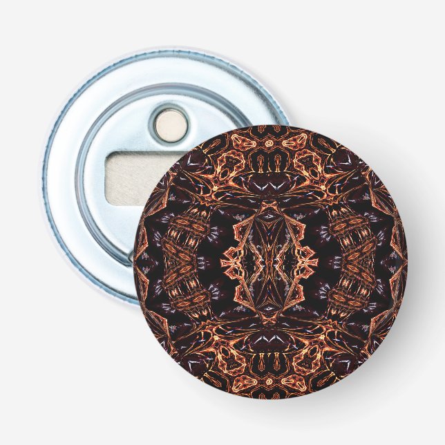 Fractal Psychedelic Flames Bottle Opener (Front)