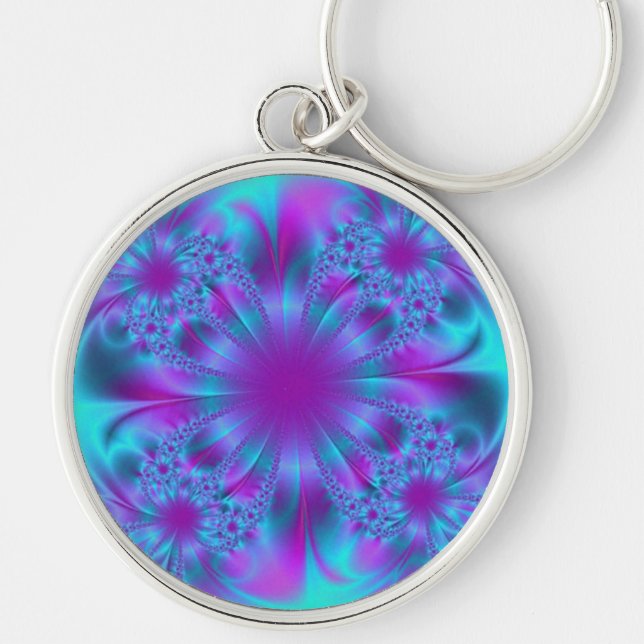 Fractal Purple Fun Keychain (Front)
