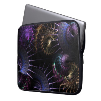 Fractal Purple & Gold Swirl Wheel Notebook Laptop Sleeve