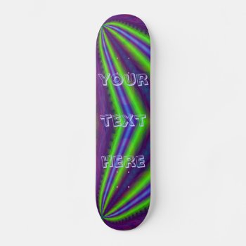Fractal - Purple Green & Blue Skateboard Deck by KRStuff at Zazzle
