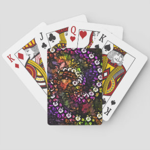 fractal purple Psychedelic Rainbow Spiral Trippy Poker Cards