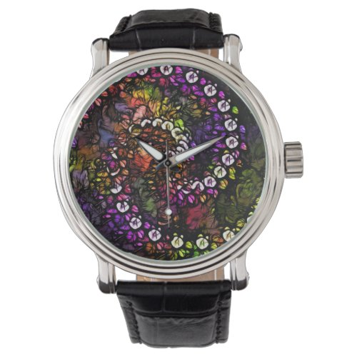 fractal purple Psychedelic Rainbow Spiral Trippy Watch