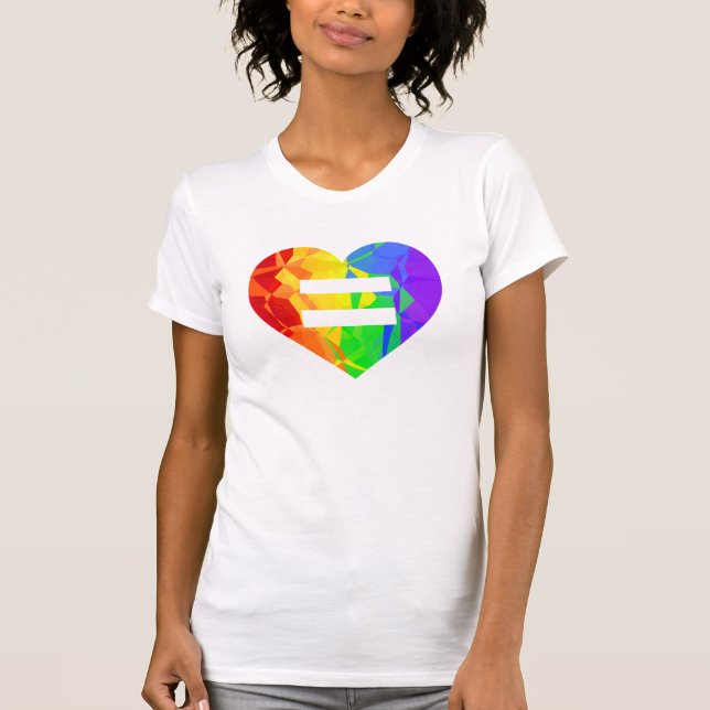 Fractal Rainbow Heart Marriage Equality Shirt (Front)