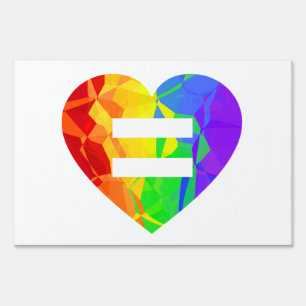 Fractal Rainbow Heart Marriage Equality Sign