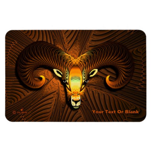 Fractal Rams Head Magnet