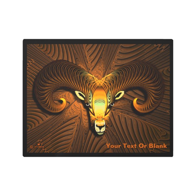 Fractal Ram's Head Metal Print (Front)