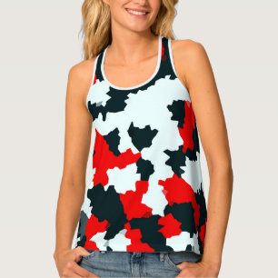 Fractal Red Black White Pattern Design Tank Top