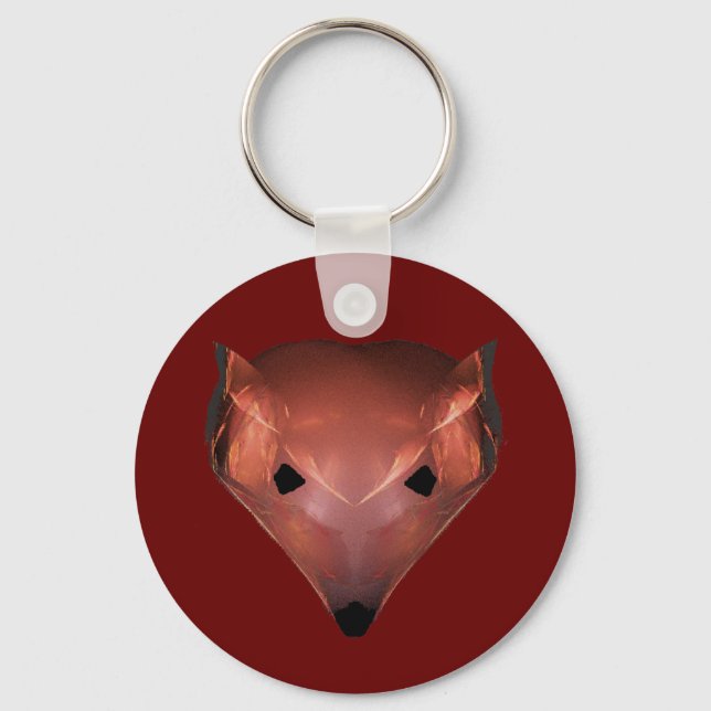Fractal Red Fox Keychain (Front)