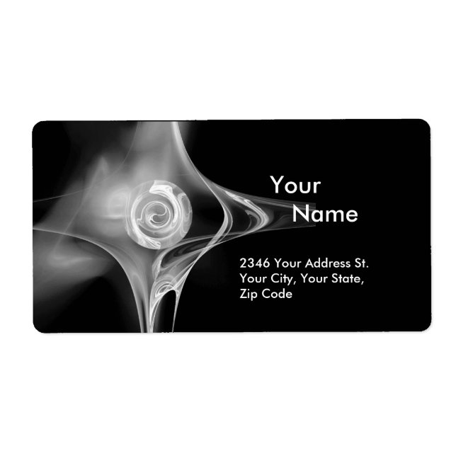 FRACTAL ROSE 1 Black And White Label (Front)