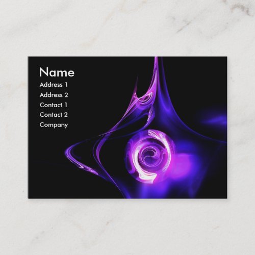 FRACTAL ROSE 1 bright black blue purple white Business Card