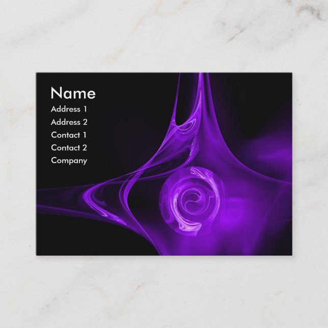 FRACTAL ROSE 1 bright purple black Business Card (Front)