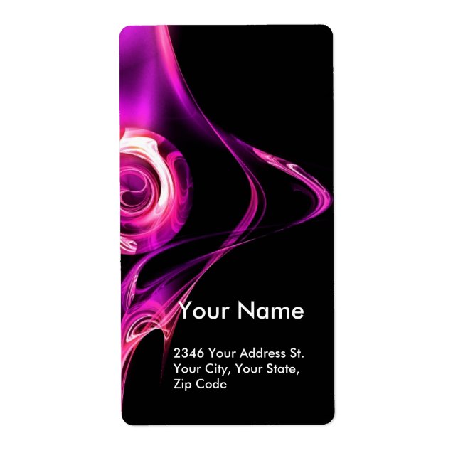 FRACTAL ROSE 1 Pink Violet White Black Label (Front)