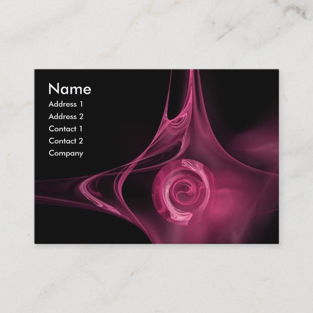 FRACTAL ROSE 1 soft antique pink bright red black Business Card (Front)