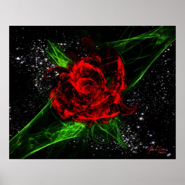 Fractal Rose (20x16) Poster (Front)