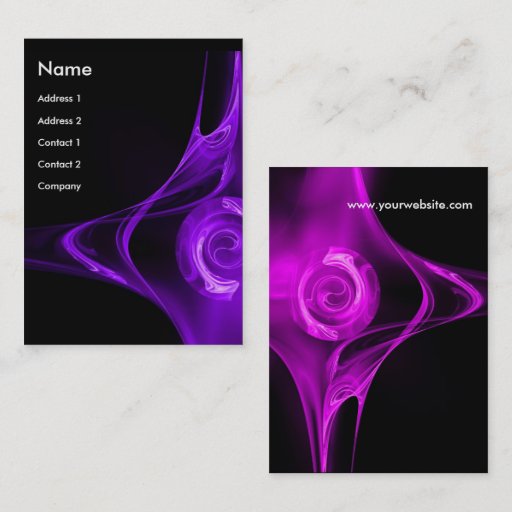 Customizable FRACTAL ROSE 2 bright pink purple black Business Cards