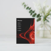 FRACTAL ROSE 2, bright red Business Card (Standing Front)