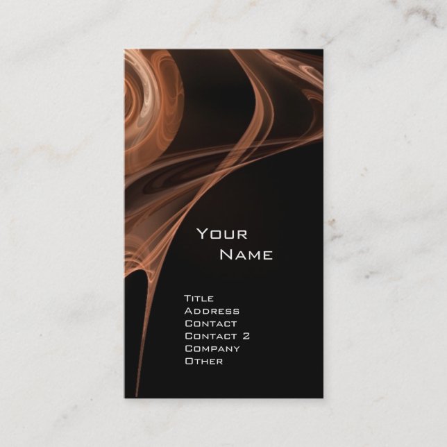 FRACTAL ROSE 3 bright  brown black Business Card (Front)