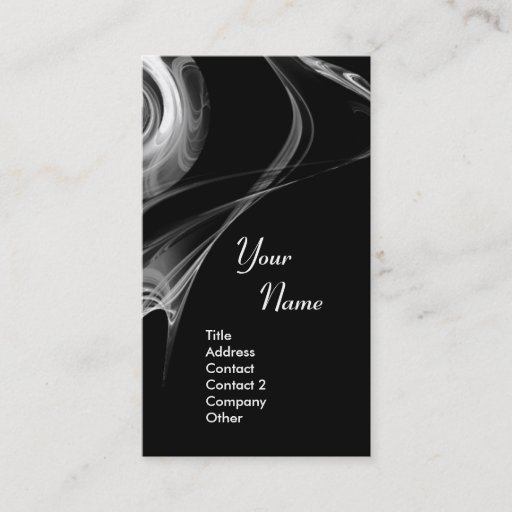 Customizable FRACTAL ROSE 3 bright light black and white grey Business Card