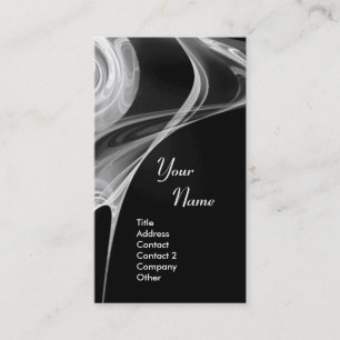 FRACTAL ROSE 3 bright light black and white grey Business Card