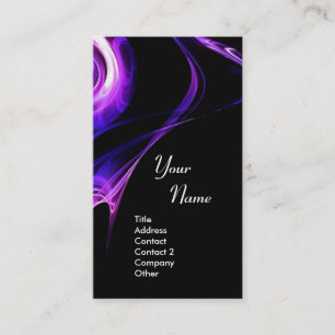 FRACTAL ROSE 3 bright light blue  purple violet Business Card