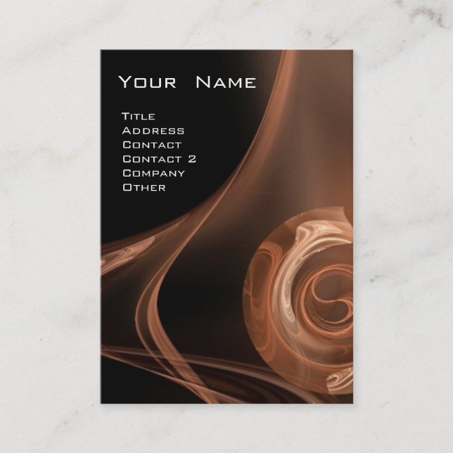 FRACTAL ROSE 3 bright light brown black Business Card (Front)